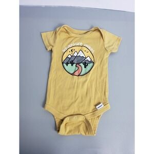 Gerber Adventure Awaits Baby Bodysuit 3-6 Months Yellow Short Sleeve Onesie